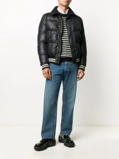 Saint Laurent stripe-trim puffer jacket
