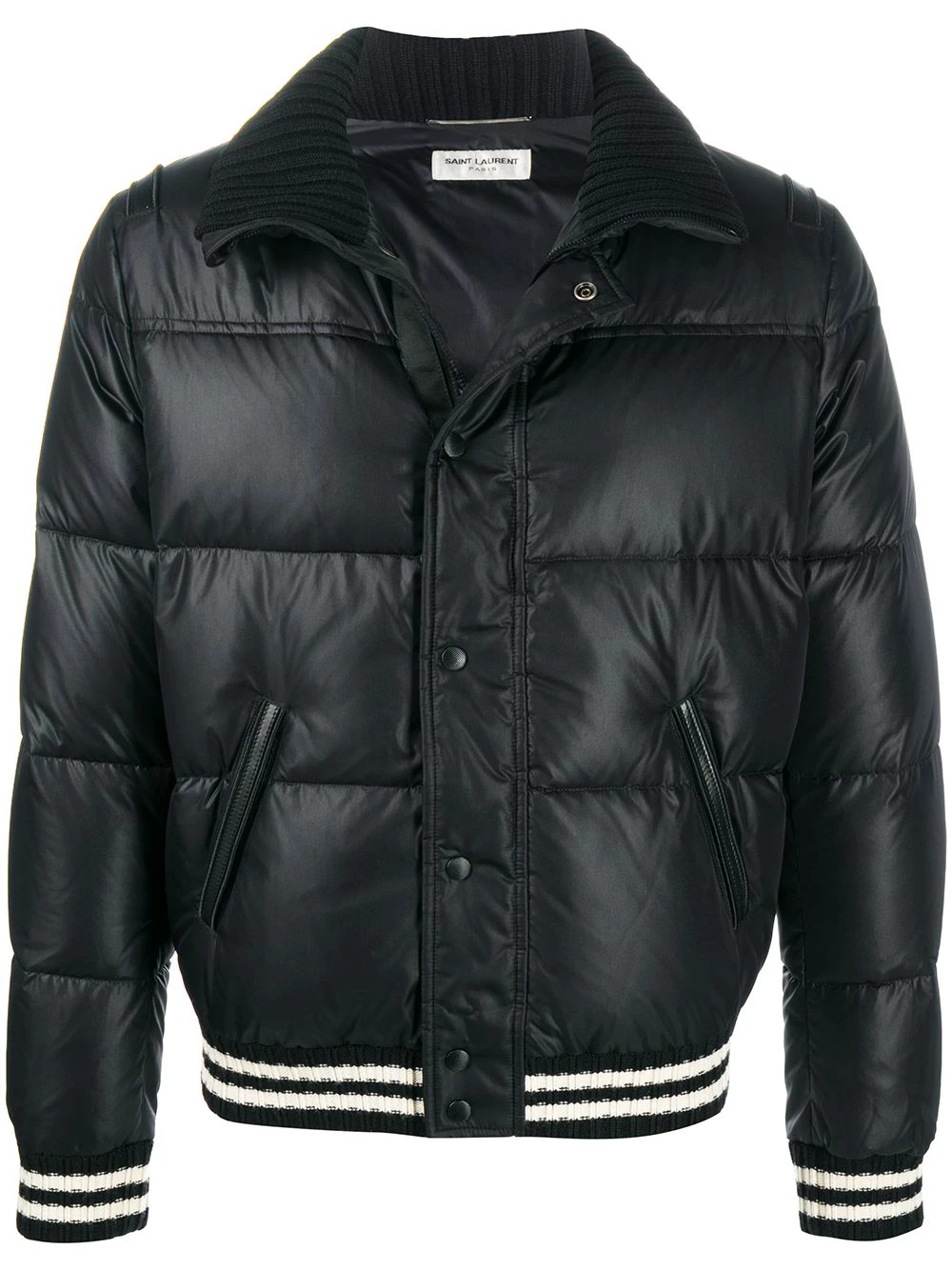 Saint Laurent stripe-trim puffer jacket