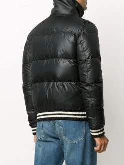 Saint Laurent stripe-trim puffer jacket
