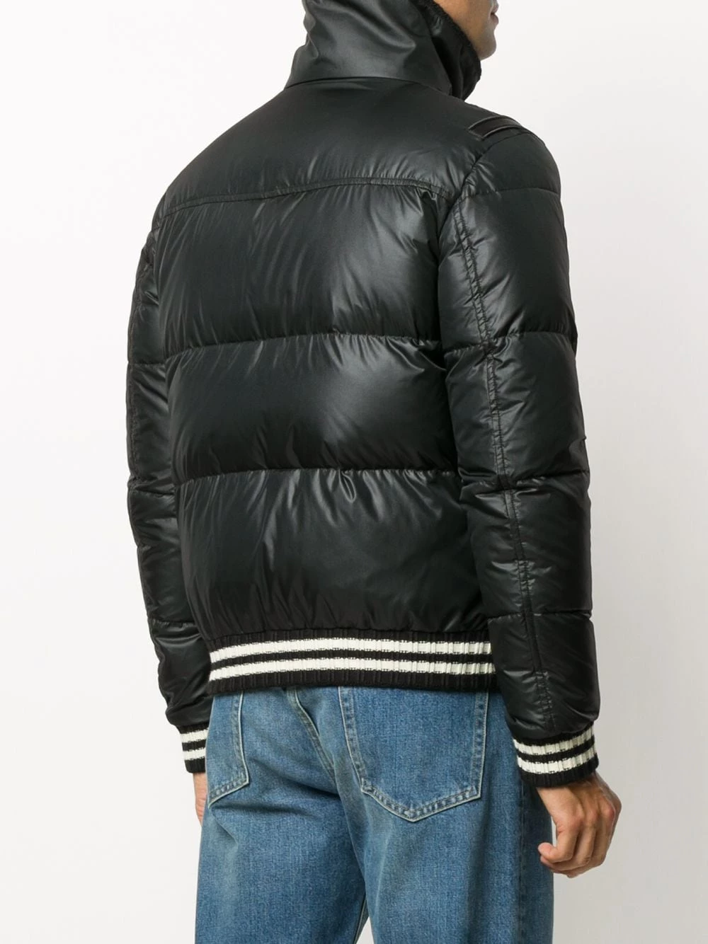 Saint Laurent stripe-trim puffer jacket