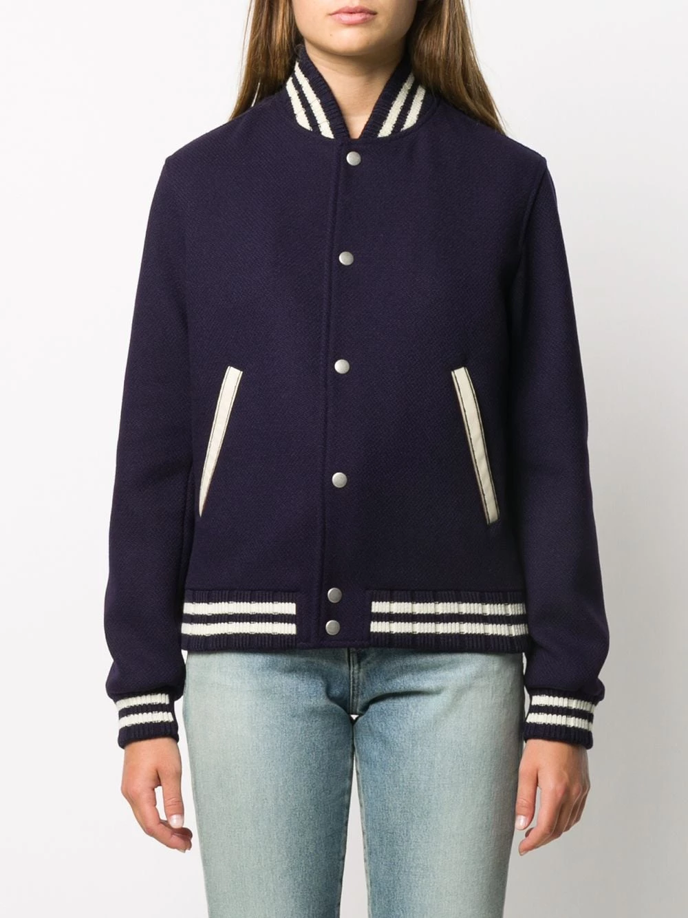 Saint Laurent logo-print bomber jacket