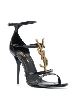 Saint Laurent strappy logo stiletto sandals