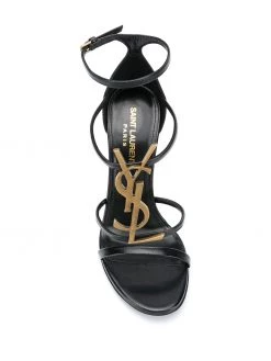 Saint Laurent strappy logo stiletto sandals