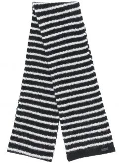 Saint Laurent mohair-blend striped scarf