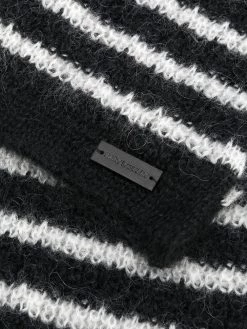 Saint Laurent mohair-blend striped scarf