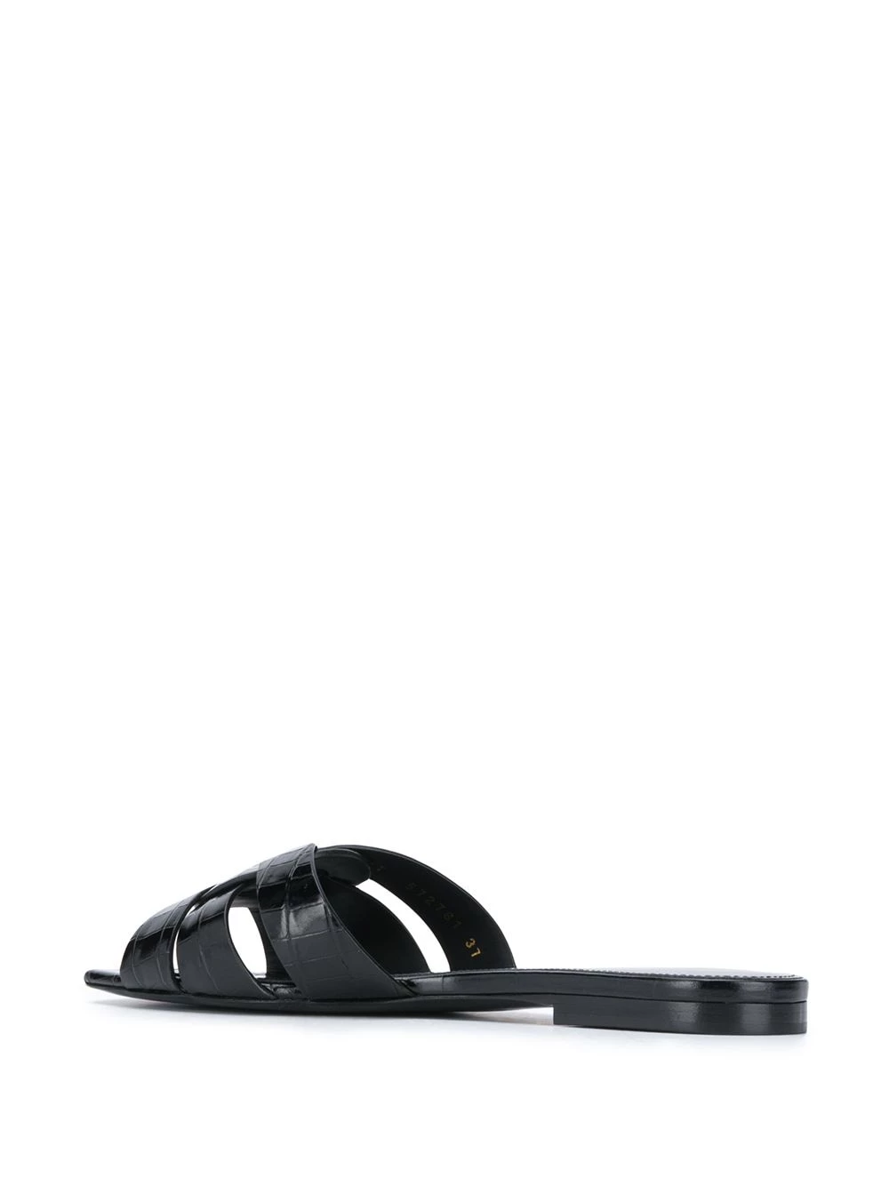Saint Laurent crocodile-effect crossover strap sandals