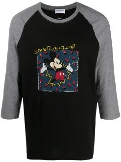 Saint Laurent Mickey Mouse-print T-shirt