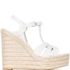 Saint Laurent Tribute 85mm leather espadrille wedges