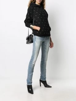 Saint Laurent eyelet logo hoodie