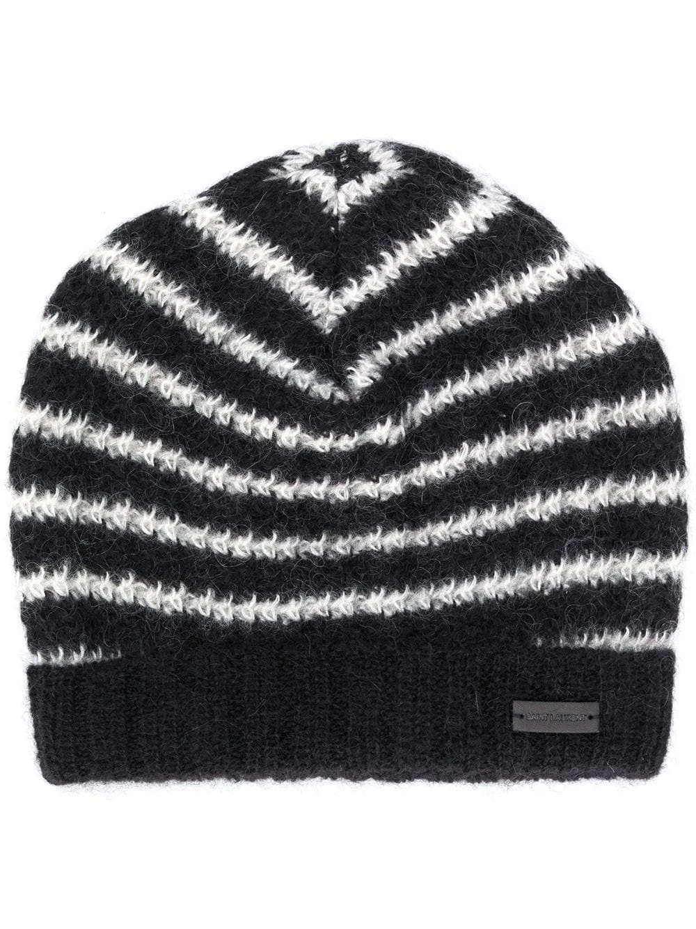 Saint Laurent striped beanie hat