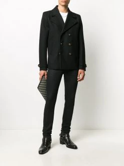 Saint Laurent double-breasted short peacoat