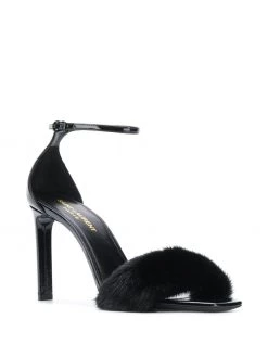 Saint Laurent fabric-detail ankle strap sandals