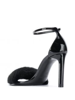 Saint Laurent fabric-detail ankle strap sandals