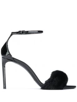 Saint Laurent fabric-detail ankle strap sandals