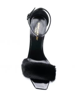 Saint Laurent fabric-detail ankle strap sandals