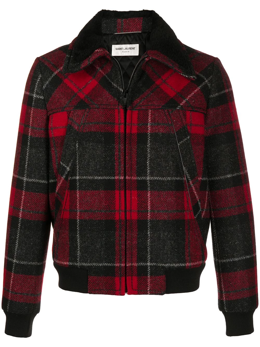 Saint Laurent zip-up tartan-print jacket