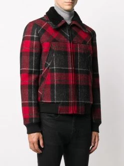 Saint Laurent zip-up tartan-print jacket