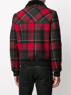 Saint Laurent zip-up tartan-print jacket