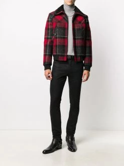 Saint Laurent zip-up tartan-print jacket