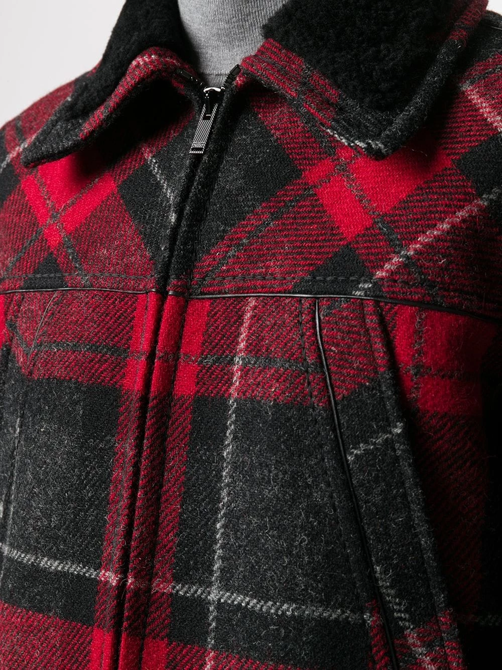 Saint Laurent zip-up tartan-print jacket