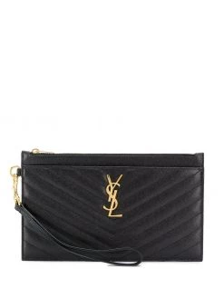 Saint Laurent monogram chain quilted clutch