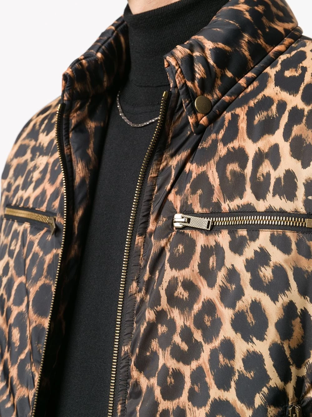 Saint Laurent leopard-print bomber jacket