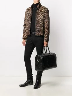 Saint Laurent leopard-print bomber jacket