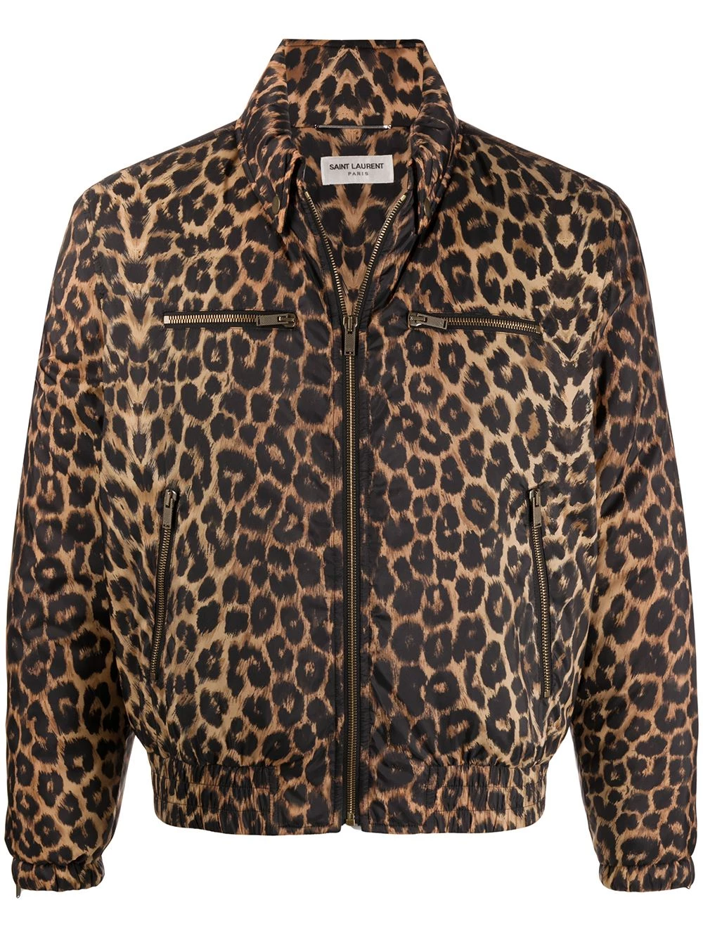 Saint Laurent leopard-print bomber jacket
