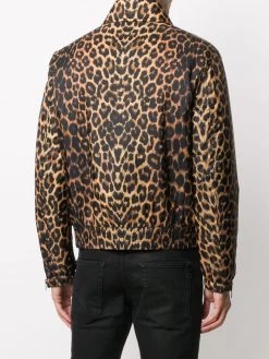 Saint Laurent leopard-print bomber jacket