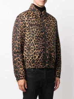 Saint Laurent leopard-print bomber jacket
