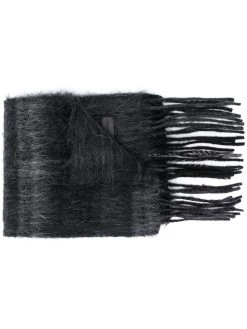 Saint Laurent check pattern brushed scarf