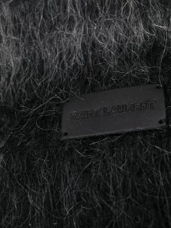 Saint Laurent check pattern brushed scarf