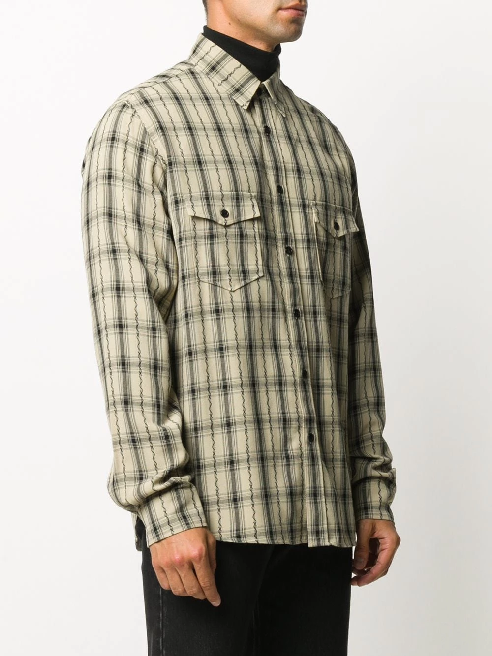 Saint Laurent plaid long-sleeve shirt