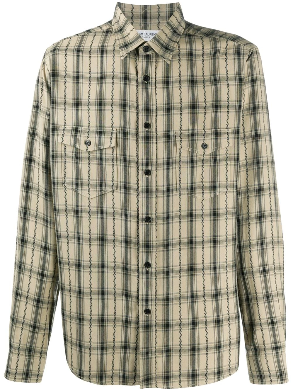 Saint Laurent plaid long-sleeve shirt