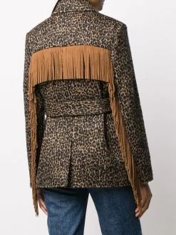 Saint Laurent leopard print tasselled jacket