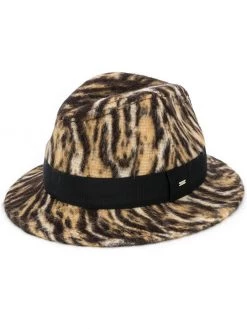 Saint Laurent ocelot-print fedora hat