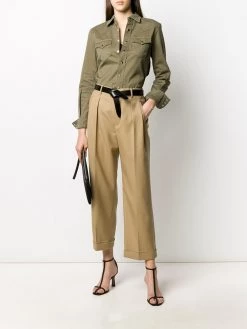 Saint Laurent cropped high-waisted trousers