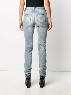 Saint Laurent ripped-detail slim-fit jeans