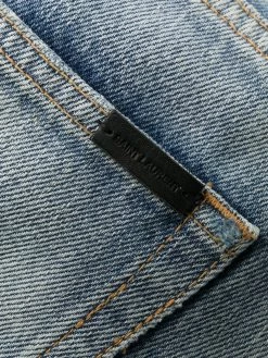 Saint Laurent ripped-detail slim-fit jeans