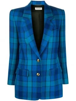 Saint Laurent check-pattern single-breasted blazer
