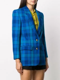 Saint Laurent check-pattern single-breasted blazer