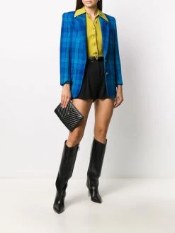 Saint Laurent check-pattern single-breasted blazer