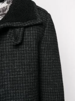 Saint Laurent shearling-collar check wool coat