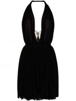 Saint Laurent halterneck pleated mini dress
