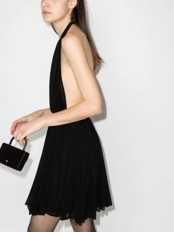 Saint Laurent halterneck pleated mini dress