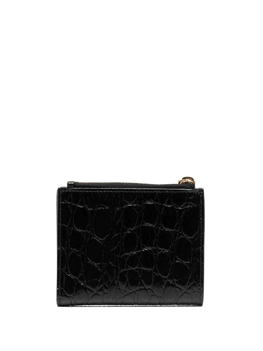Saint Laurent Monogram crocodile-embossed compact wallet