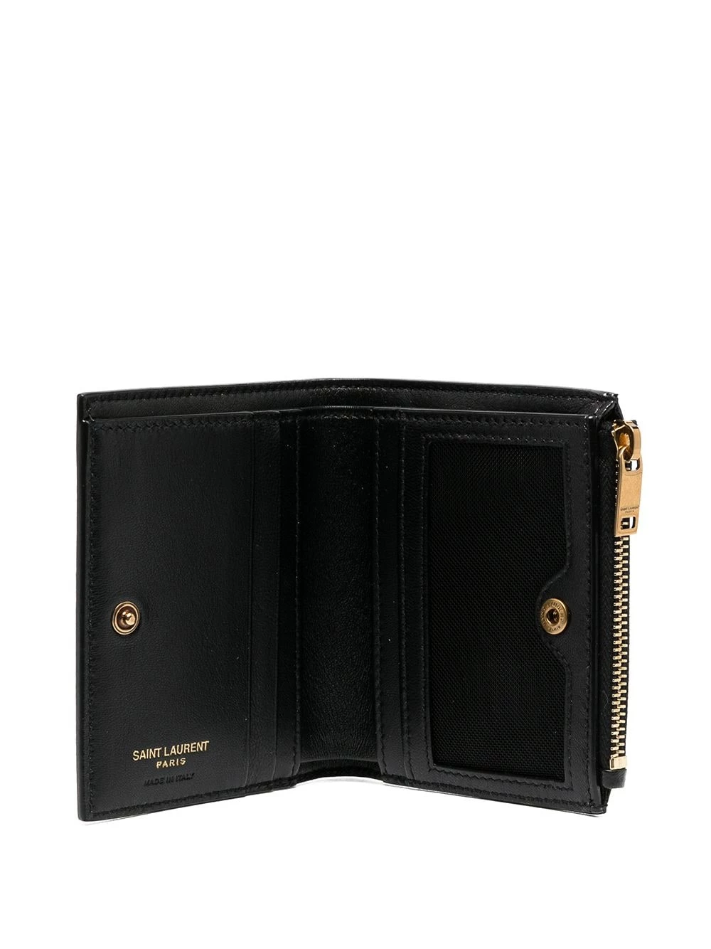 Saint Laurent Monogram crocodile-embossed compact wallet
