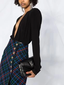 Saint Laurent knee-length tartan skirt