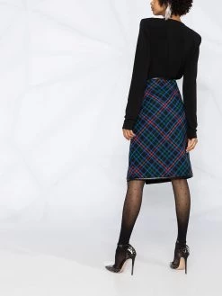 Saint Laurent knee-length tartan skirt
