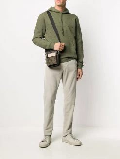 Saint Laurent punch-hole detail logo-print jumper